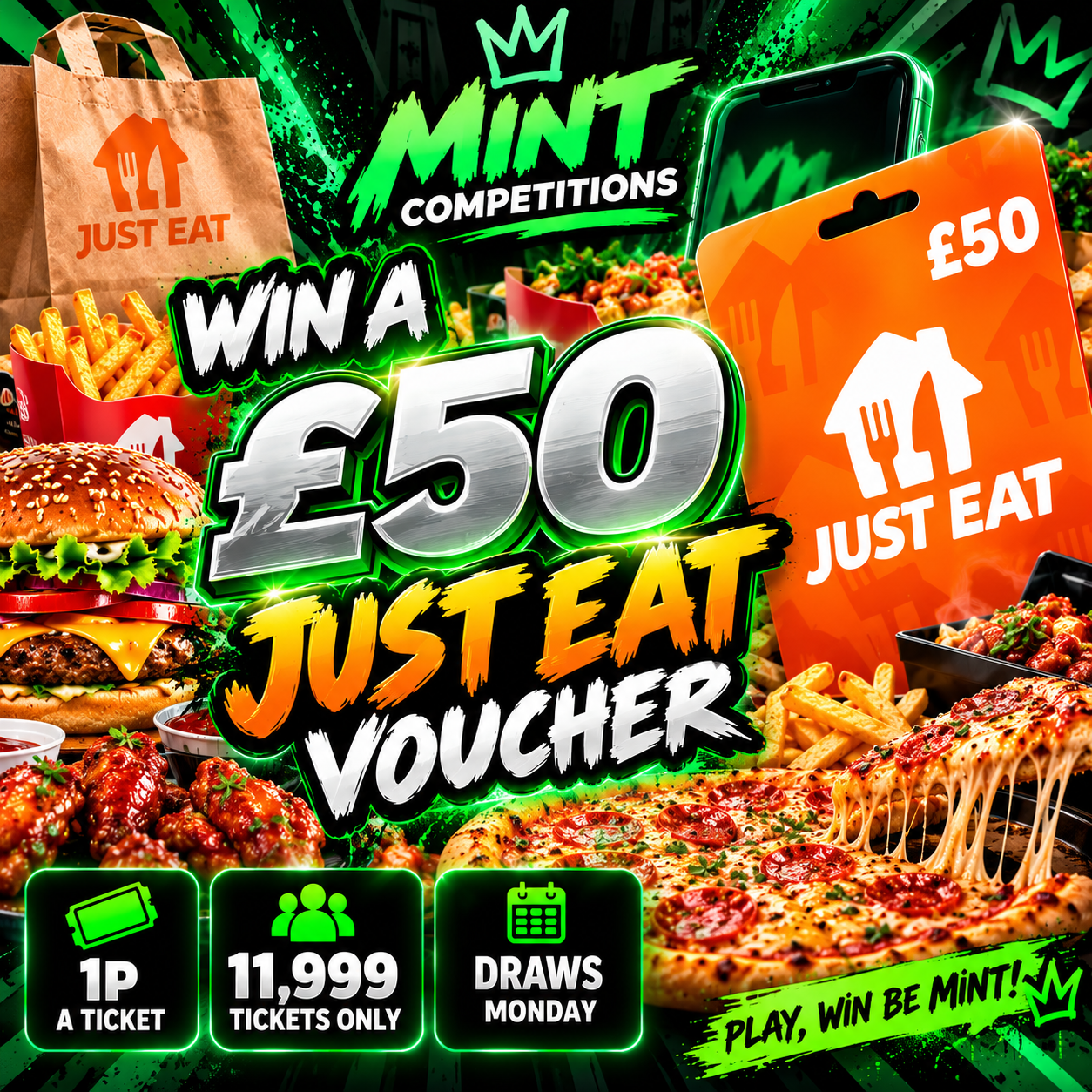 £50 JUST EAT VOUCHER - MINT TAKEAWAY